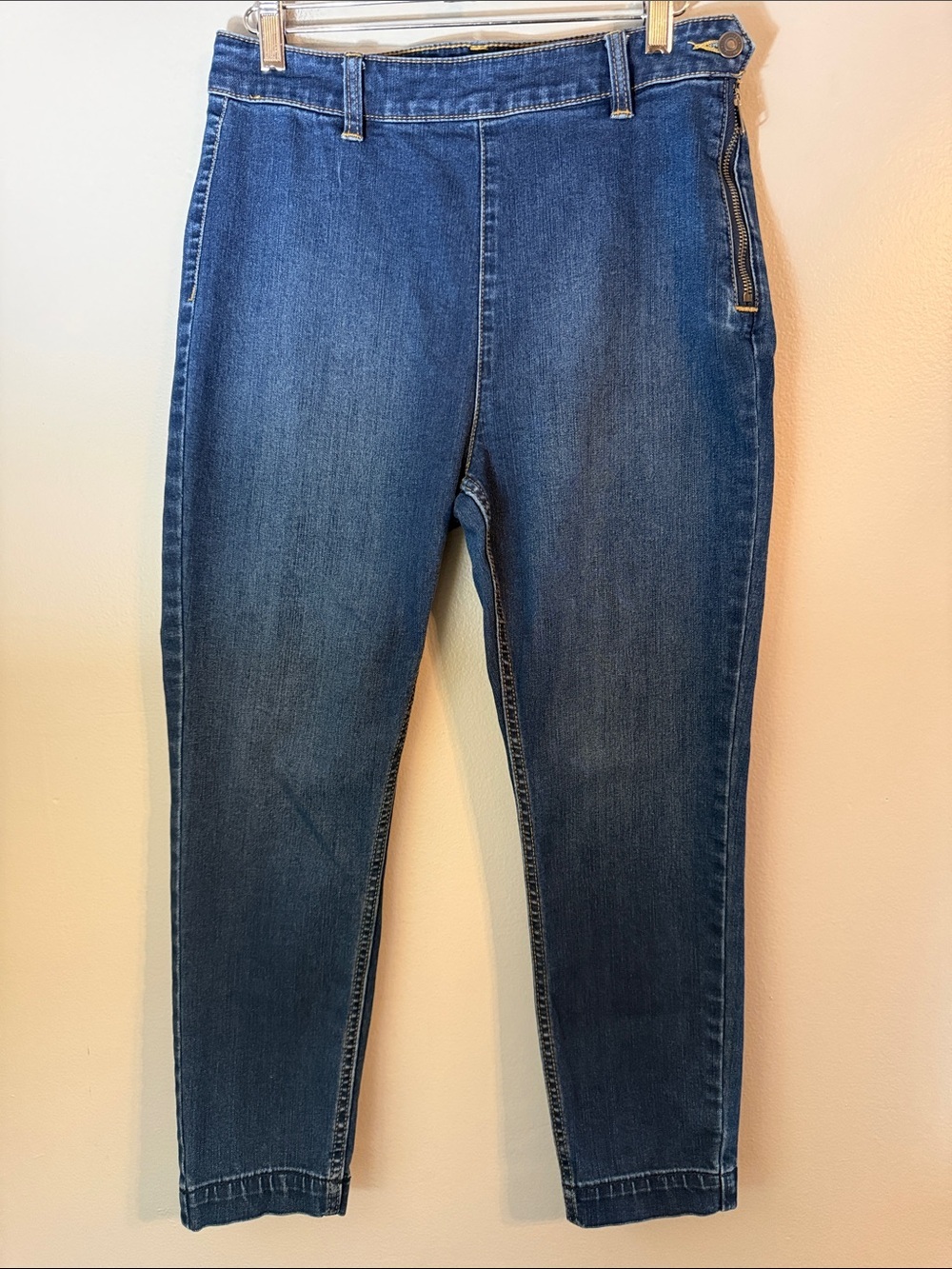 We The Free Free People Women's Side Zip Skinny Capri/Crop Blue Jeans Size 29